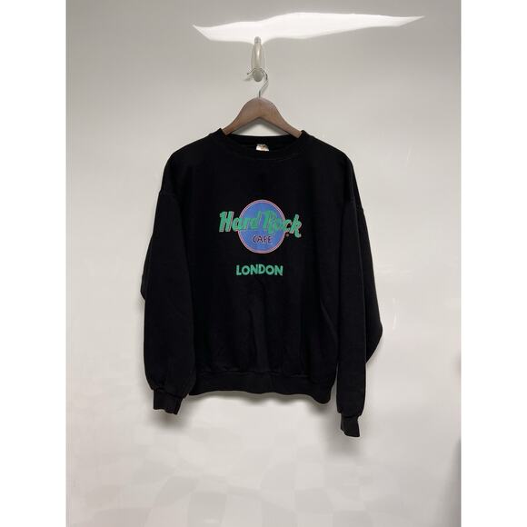 VTG 90s Hard Rock Cafe LONDON 50/50 Sweatshirt Crewneck Sz Large Made In Greece - Picture 1 of 8